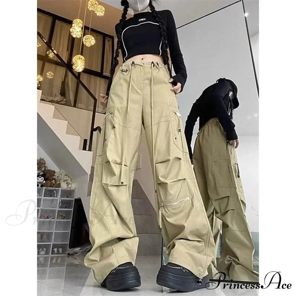 Dark Parachute Cargo Trousers Y2K Trousers
