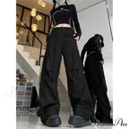 Dark Parachute Cargo Trousers Y2K Trousers