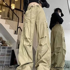 Dark Parachute Cargo Trousers Y2K Trousers