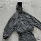 Dark Punk Faded Zipper Hoodie