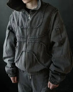 Dark Punk Faded Zipper Hoodie