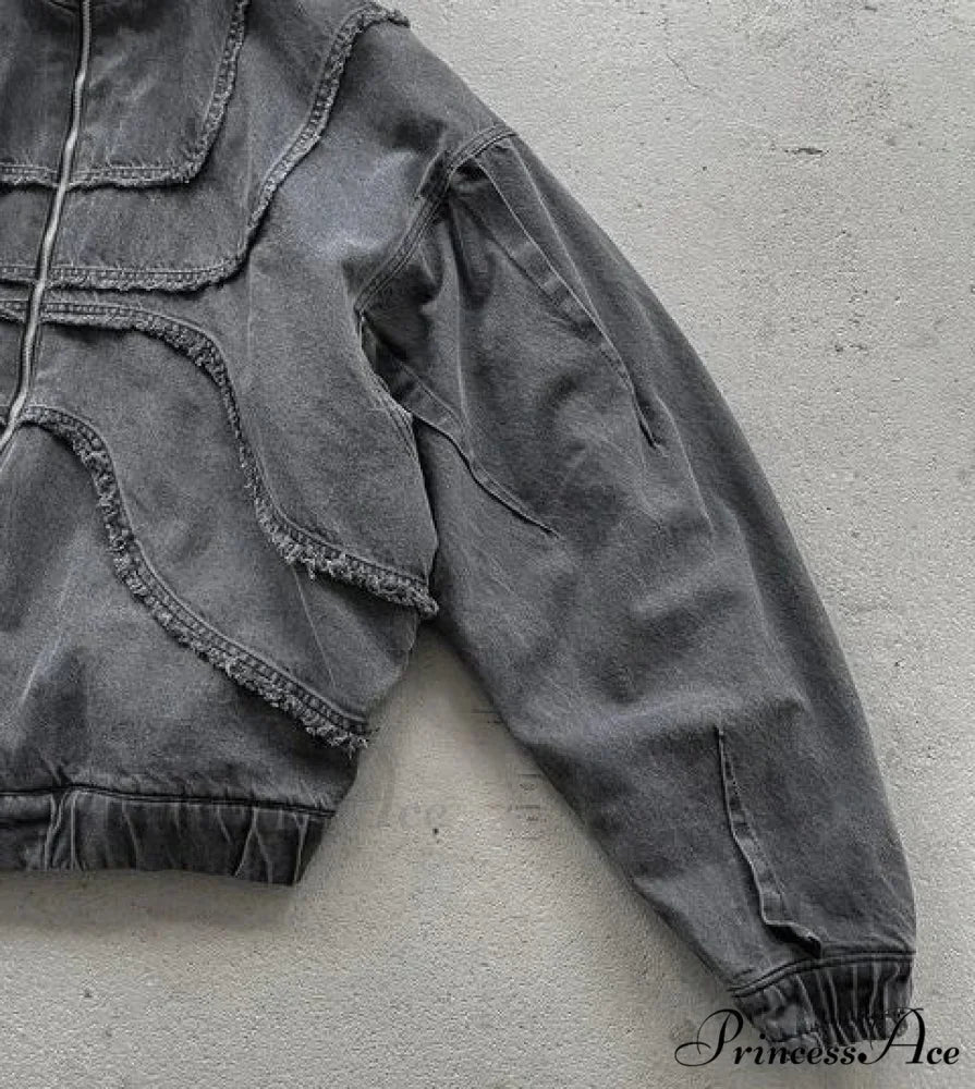 Dark Punk Faded Zipper Hoodie