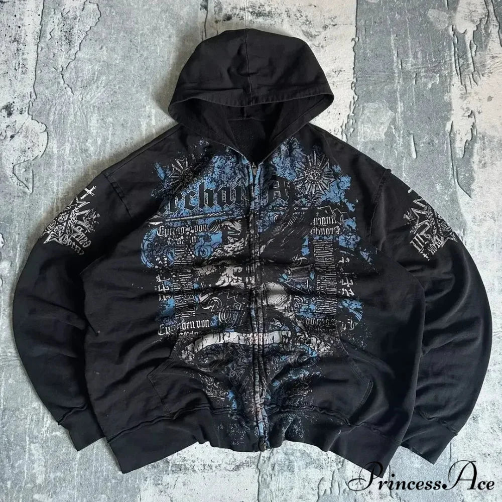 Dark Skull Zipper Hoodie