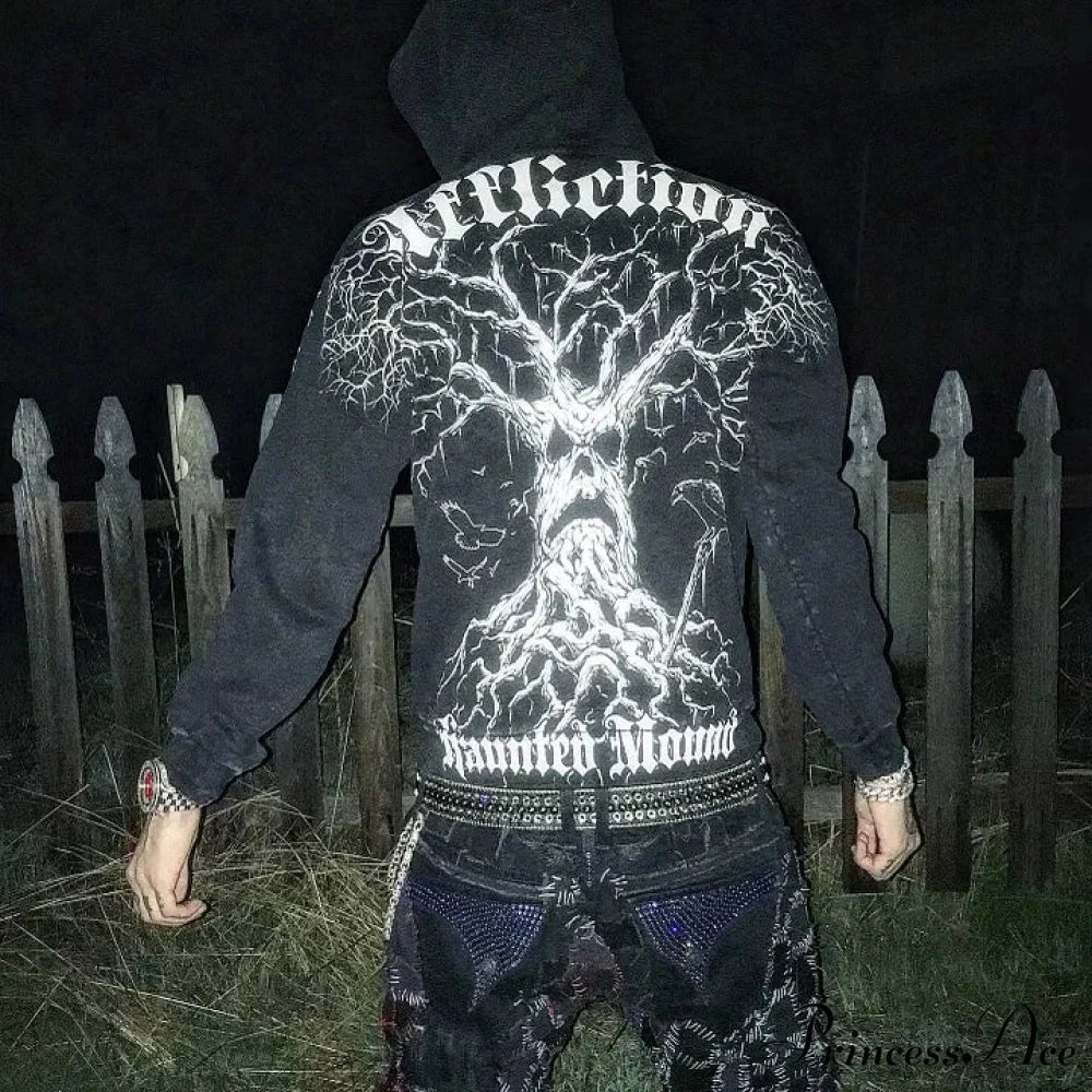 Dark Skull Zipper Hoodie