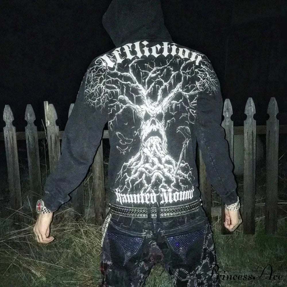 Dark Skull Zipper Hoodie