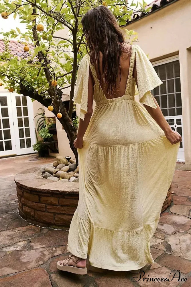 Dark Stitching Circular Neck Flare Free-Spirited Dress