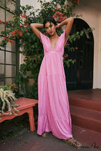 Dark Stitching Circular Neck Flare Free-Spirited Dress