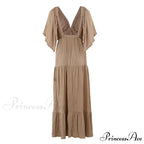 Dark Stitching Circular Neck Flare Free-Spirited Dress