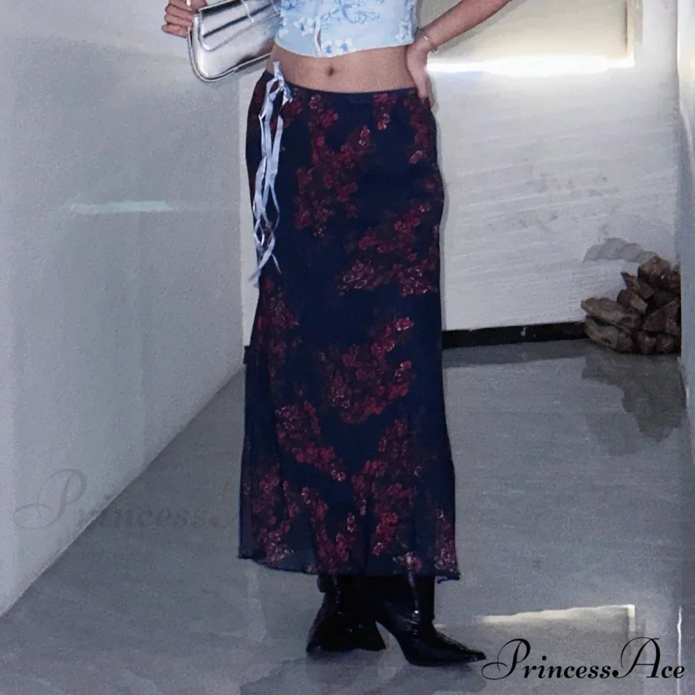 Dark Vintage Sophisticated Blossom Warm Cool Skirt