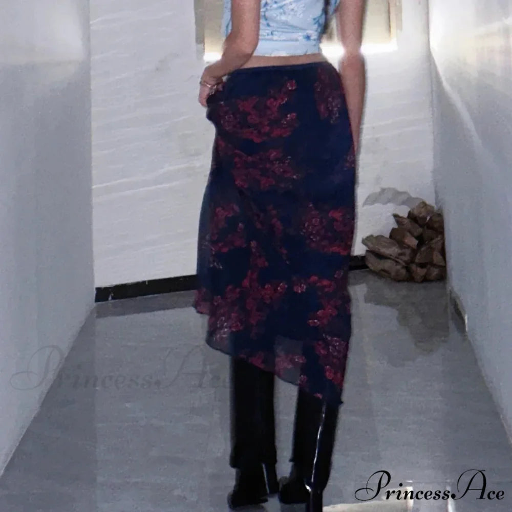 Dark Vintage Sophisticated Blossom Warm Cool Skirt