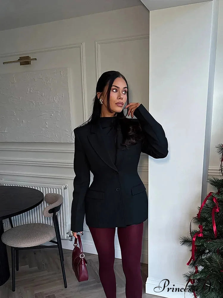 Dark Waist Suit Jacket