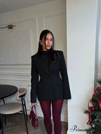 Dark Waist Suit Jacket