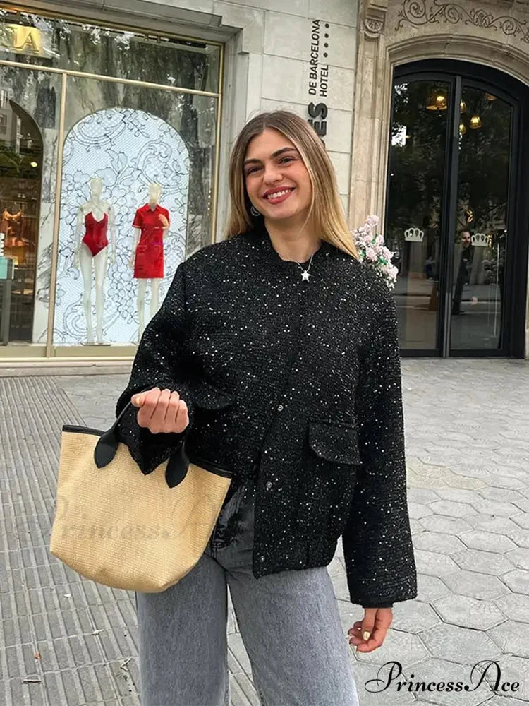 Dark Zipper Aviator Brief Jacket