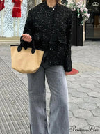 Dark Zipper Aviator Brief Jacket