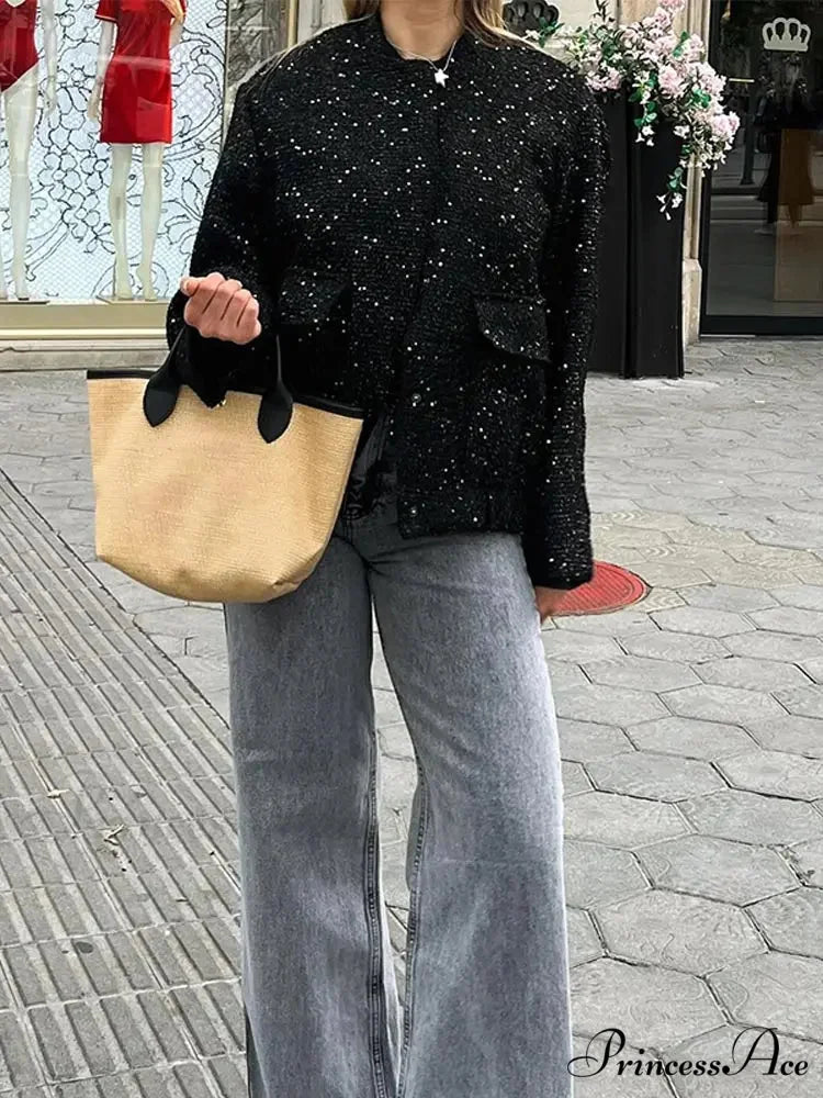 Dark Zipper Aviator Brief Jacket