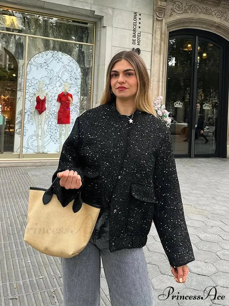 Dark Zipper Aviator Brief Jacket