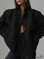 Dark Zipper Aviator Brief Jacket