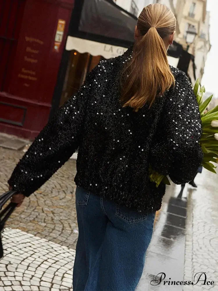 Dark Zipper Aviator Brief Jacket