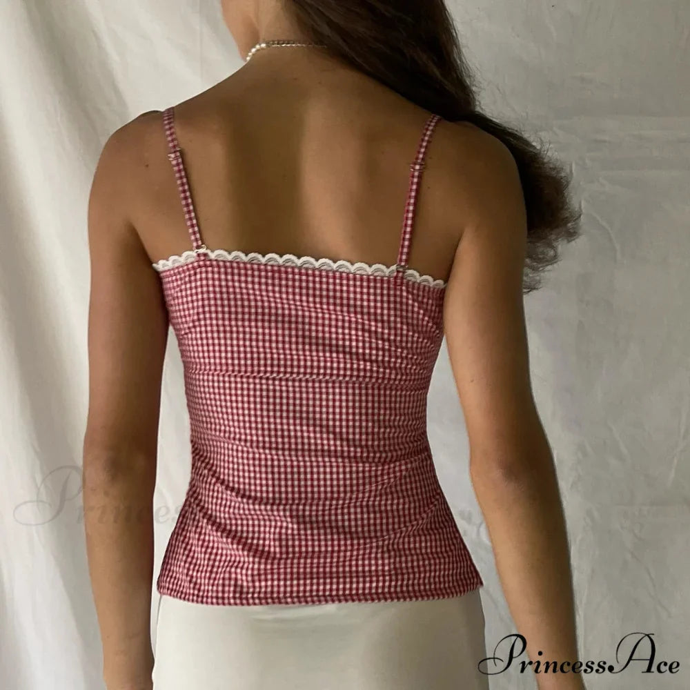 Darling Tartan Button Crop Top