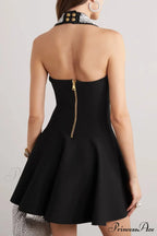 Dazzling Diamonds Halter Mini Party Dress