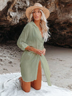 Textured Beach Cover Up Blouse