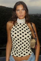 Floral Halter Backless Slim Fit Crop Top