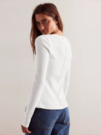 Buttoned Ribbed Knit Cardigan