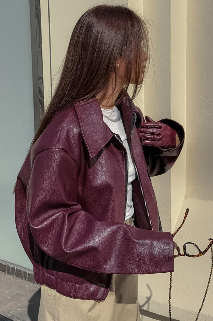 Vintage Matte Leather Biker Jacket