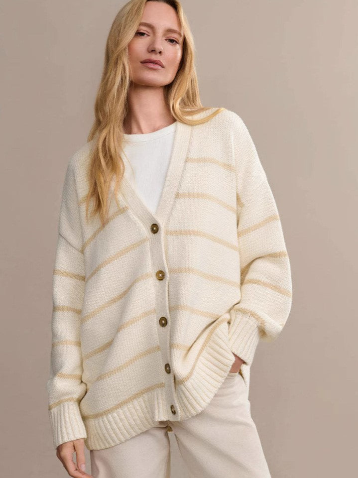 Striped Loose Knit Cardigan