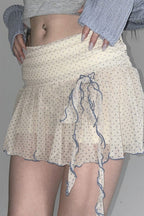 Retro Polka Dot Tie Mini Skirt