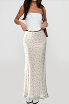 Floral Chiffon Mermaid Maxi Skirt