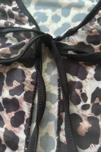 Long Sleeve Mesh Leopard Crop Top