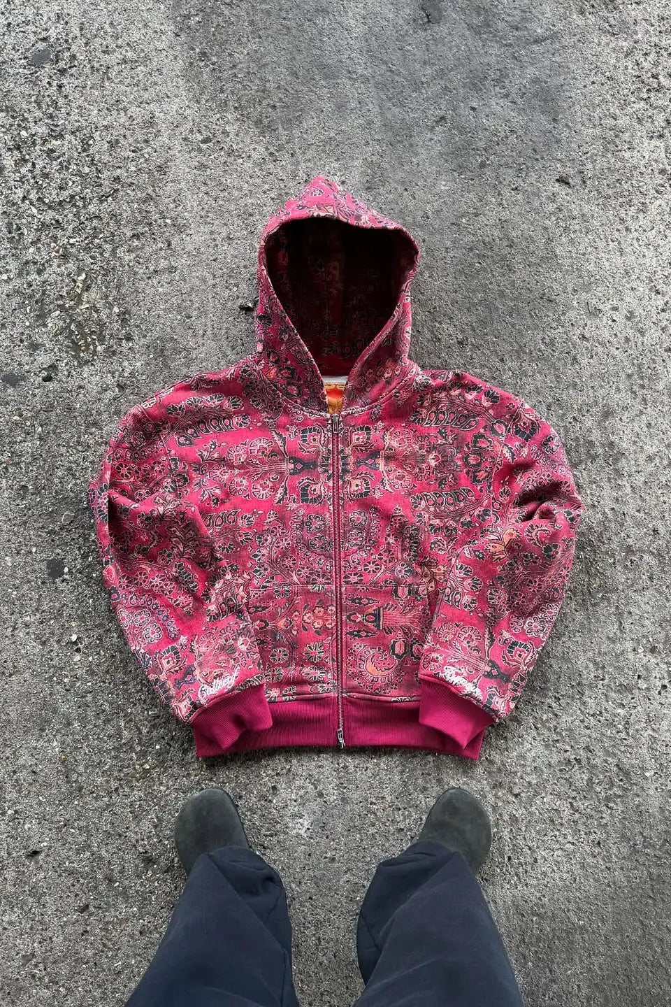 Gothic Full Pattern Printed Zipper Hoodie