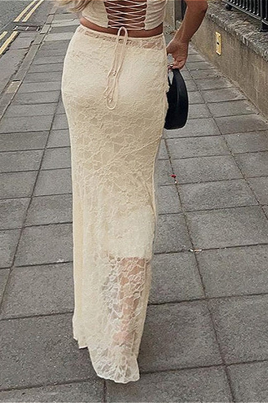 Low Rise Ruched Mermaid Skirt