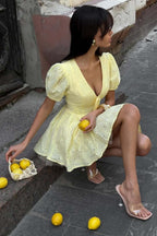 Puff Sleeve Hollow Out Boho Dress