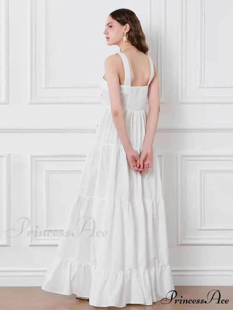 Decorated Blossom Gathered Tiered Slip Floral Dress