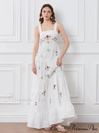Decorated Blossom Gathered Tiered Slip Floral Dress