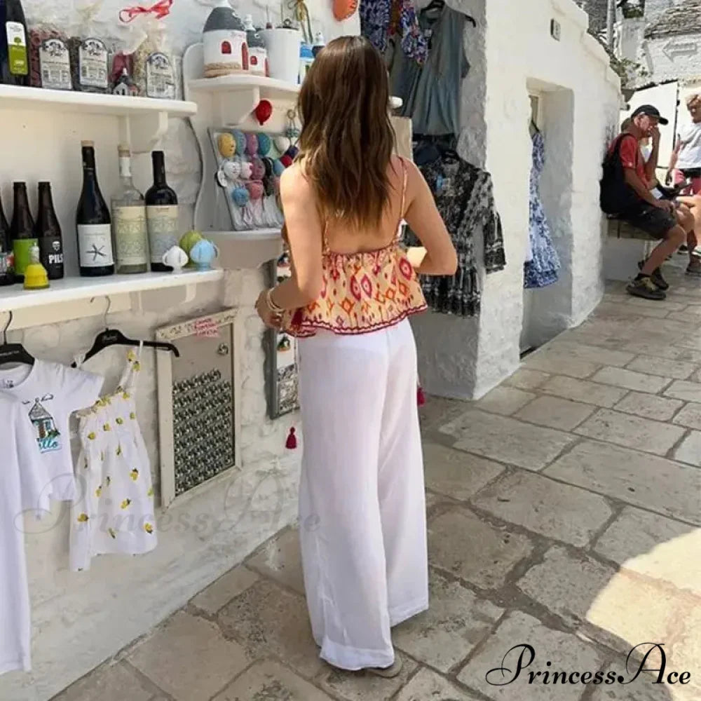 Decorative Fringe Band Midriff Top