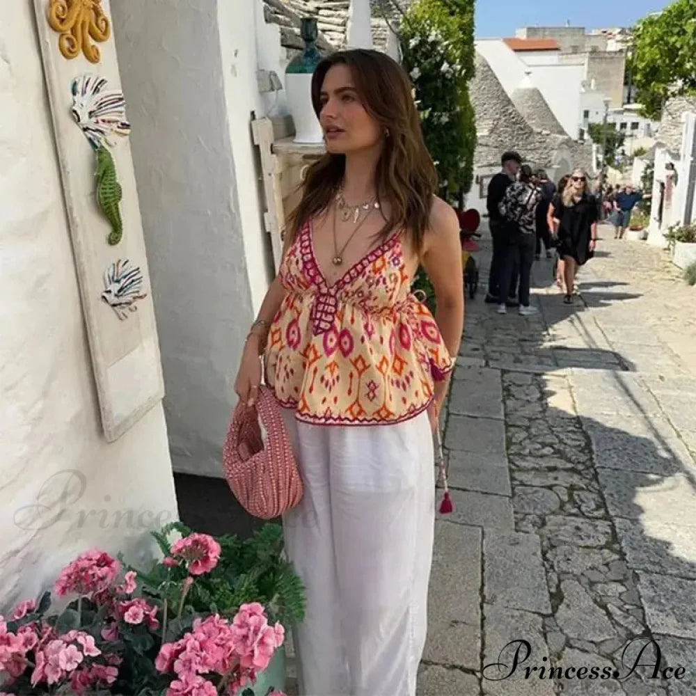 Decorative Fringe Band Midriff Top