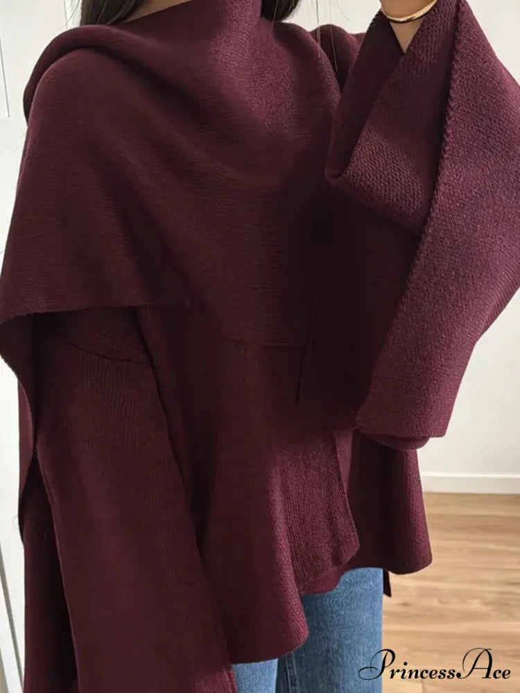 Deep-neck Generous Woolen Coat