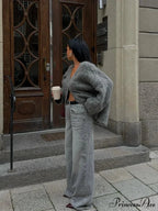 Deep-neck Unmarried Buttoned Loose Cardigan