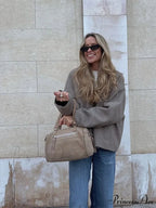 Deep-neck Unmarried Buttoned Wool Overcoat