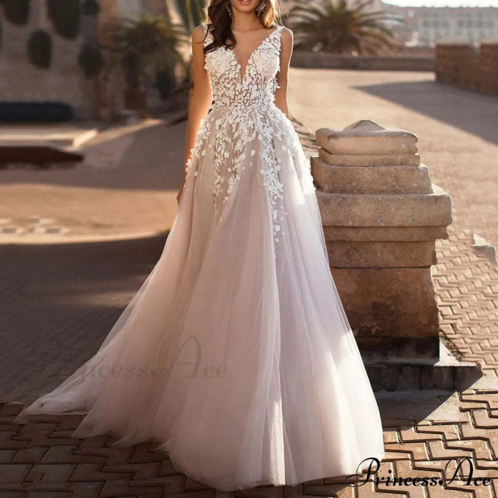 Deep Plunging Sensual Silk Bridal Gown