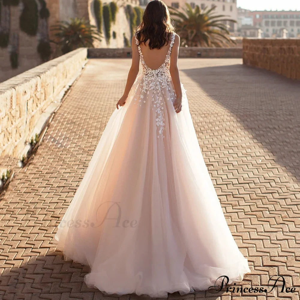 Deep Plunging Sensual Silk Bridal Gown