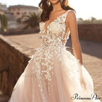 Deep Plunging Sensual Silk Bridal Gown