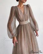 Deep V-Neck Big Hem Dresses