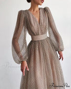 Deep V-Neck Big Hem Dresses