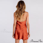 Deep V-Neck Sleeveless Soft Solid Ruffle Bandage Mini Dress