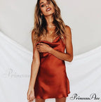 Deep V-Neck Sleeveless Soft Solid Ruffle Bandage Mini Dress