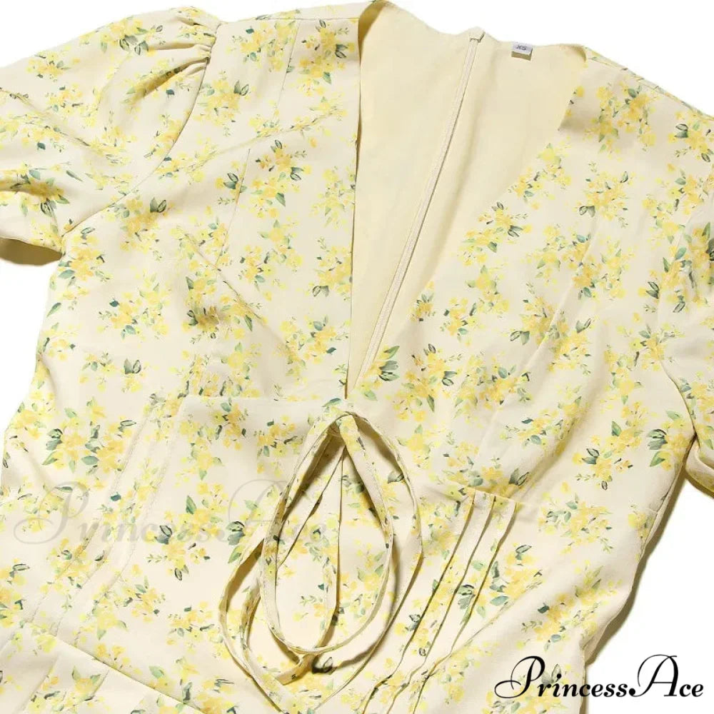 Deep V Short Sleeve Mini Women's Lined Fashion Ball Gown Club Party OutFit Summer Floral Dress